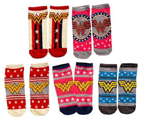 DC Comics Wonder Woman Neon 5 Pack Low Cut Ankle Socks