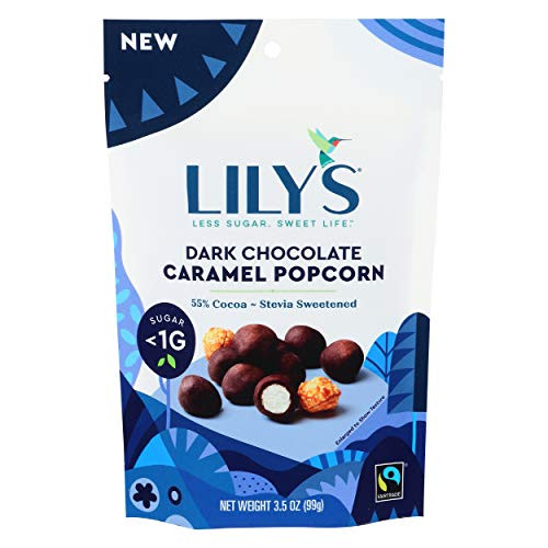 LILYS CHOCOLATE Dark Chocolate Caramel Popcorn  3 5 OZ