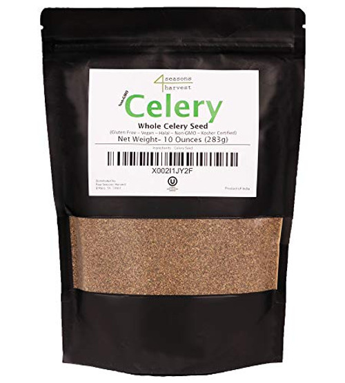 Four Seasons Harvest Celery Seeds Whole Non GMO Kosher Certified 10 Oz Four Seasons Harvest Celery Seeds Whole Non GMO Kosher Certified 10 Oz