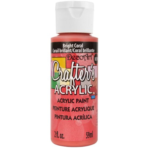 DecoArt DCA137 3 Crafter s Acrylic Paint  2 Ounce  Bright Coral