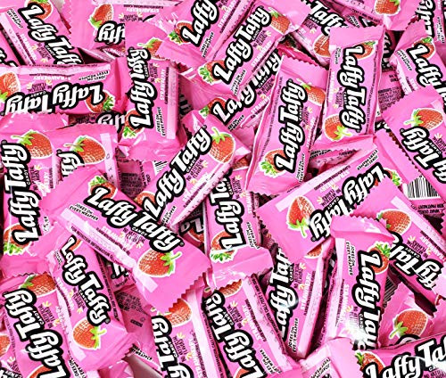 CrazyOutlet Wonka Laffy Taffy Strawberry Candy Fun Size Taffy Bars Bulk Pack 2 Lbs