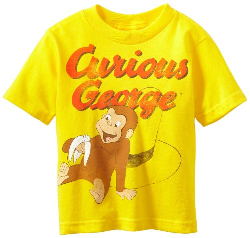 Curious George Little Boys  Toddler Short Sleeve T Shirt  Yellow  5T