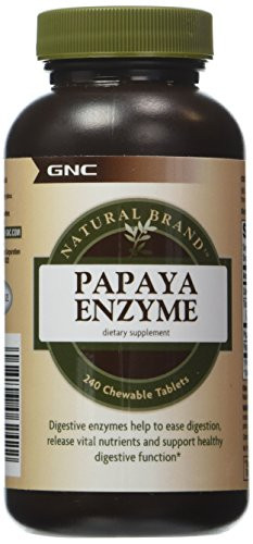 GNC Natural Brand Papaya Enzyme  240 Tablets  Supports Healthy Digestive Function