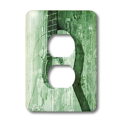3dRose lsp_29319_6 Green Guitar Music Instruments Outlet Cover Multi-Color
