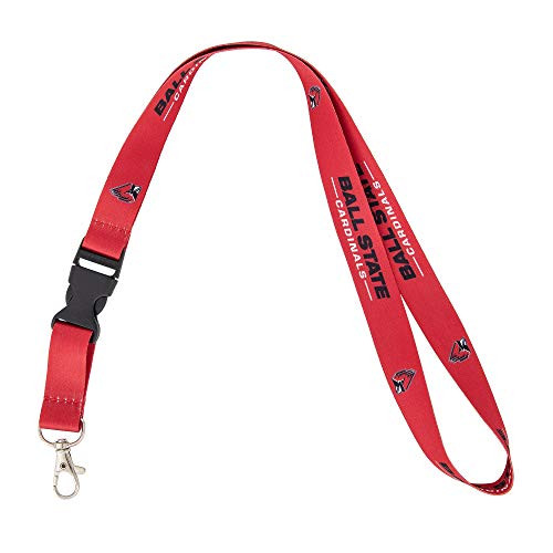 Ball State University BSU Cardinals NCAA Car Keys ID Badge Holder Lanyard Keychain Detachable Breakaway Snap Buckle