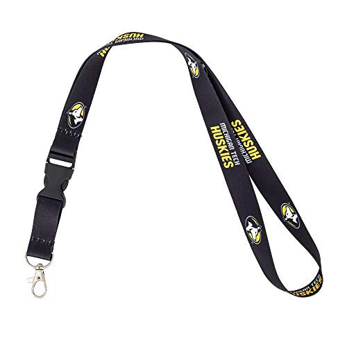 Michigan Technological University MTU Huskies NCAA Car Keys ID Badge Holder Lanyard Keychain Detachable Breakaway Snap Buckle
