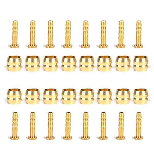 Farbetter 16 Pairs Bicycle Bike Brake Olive and Brass Connecting Insert Kit for Shimano BH59 Bike Hydraulic Disc Brake Hose