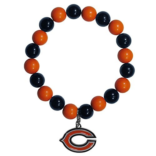 NFL Siskiyou Sports Womens Chicago Bears Fan Bead Bracelet One Size Team Color