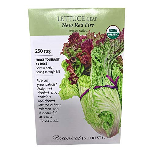 Botanical Interests  Seed Lettuce Leaf New Red Fire Organic