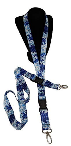 Hokusai Waves Neck Lanyards Keychains  2 Packs    Japanese Art Theme Great Wave Off Kanagawa Katsushika Hokusai Ukiyo e