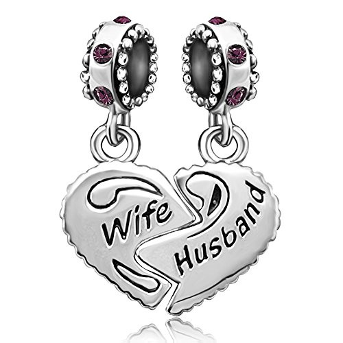 JMQJewelry Heart Wife Love Husband Valentine Birthday Birthstone February Purple Charms Bead For Bracelets Women Jewelry JMQJewelry Heart Wife Love Husband Valentine Birthday Birthstone February Purple Charms Bead For Bracelets Women Jewelry