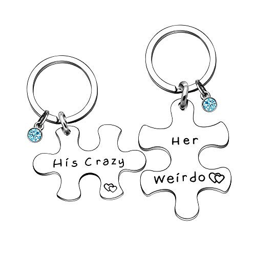 Boyfriend Gift 2pcs Keyring Keychain Key Chain Ring For Girlfriend Husband Wife Valentine s Day Gift