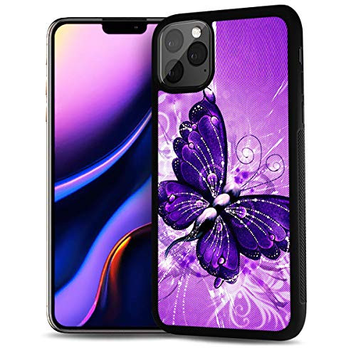 for iPhone 11  Durable Protective Soft Back Case Phone Cover  HOT12122 Purple Butterfly