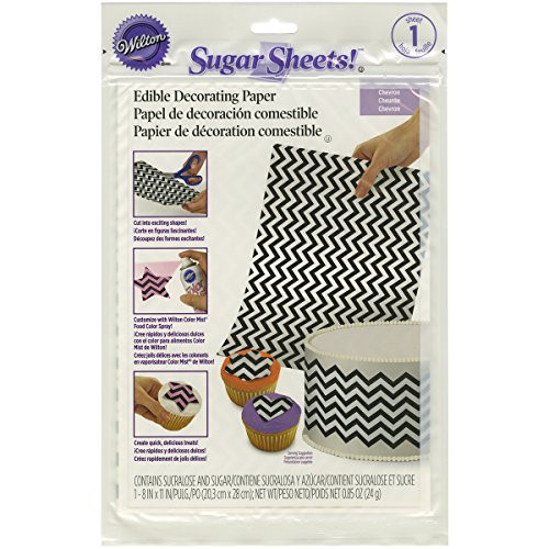 Wilton Black and White Chevron Sugar Sheets  8 by 11 Inch