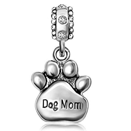 JMQJewelry Dog Mom Paw Heart Birthstone Birthday April White Thanksgiving Dangle Charms for Bracelets Sister Wife Grandma Gifts JMQJewelry Dog Mom Paw Heart Birthstone Birthday April White Thanksgiving Dangle Charms for Bracelets Sister Wife Grandma Gifts