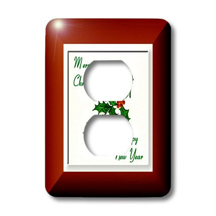 3dRose lsp_26630_6 Holly Merry Christmas Happy New Year Outlet Cover Multicolor