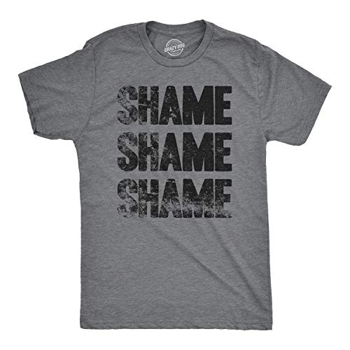 Mens Shame Shame Shame Funny TV Show Quote T Shirt   S Dark Heather Grey