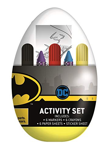 Innovative Designs Kids Activity Egg Easter Craft Kit with Coloring Pages  Stickers  Markers  and Crayons  Batman