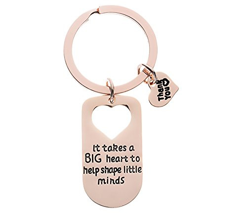 Teacher Charm Keychain  It Takes Big Heart to Teach Little Minds Rose Gold Jewelry  Teacher Gift   Show Your Teacher Appreciation Teacher Charm Keychain  It Takes Big Heart to Teach Little Minds Rose Gold Jewelry  Teacher Gift   Show Your Teacher Appreciation