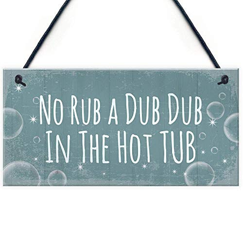 WEIMEILD Cheeky Funny Hot Tub Signs and Plaque Hanging Garden Sign Shed Plaque Home Decor 10  X 5
