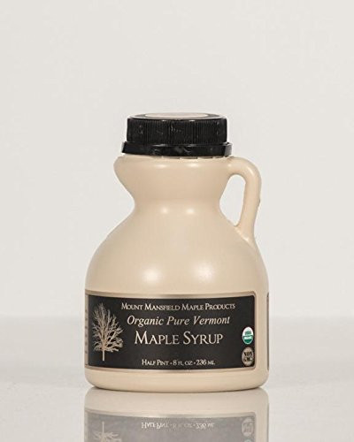 Mansfield Maple Certified Organic Pure Vermont Maple Syrup in Plastic Jug Amber Rich  Vermont Medium   Half Pint