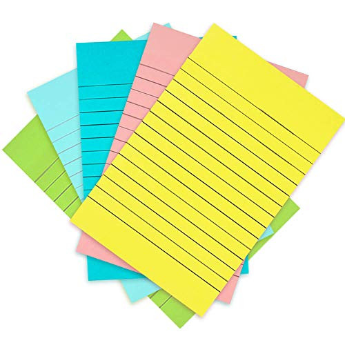 selizo 5 Pads Lined Sticky Notes  4 in x 6 in  50 Sheets Pad