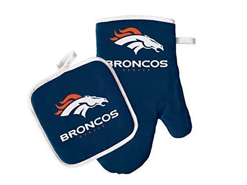 Pro Specialties Group NFL Denver Broncos Oven Mitt and Pot Holder Set