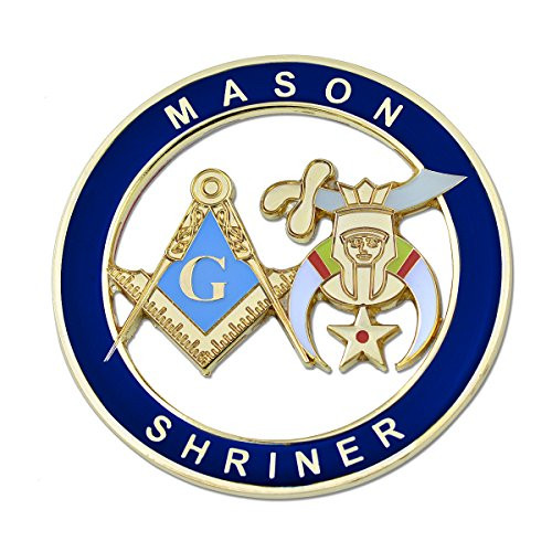 Mason Shriner Masonic Auto Emblem Blue Gold 3 Diameter Mason Shriner Masonic Auto Emblem Blue Gold 3 Diameter