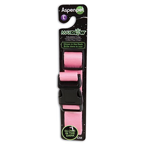 Petmate Glow in Dark Adjustable Collar  1  x 16 26   Hot Pink