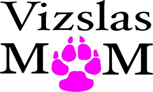 WickedGoodz Pink Paw Vizsla Mom Vinyl Decal   Dog Breed Bumper Sticker   Perfect Vizsla Pet Owner Gift