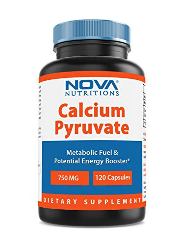 Nova Nutritions Calcium Pyruvate 750 mg  Non GMO  Capsules for Weight Management  120 Count