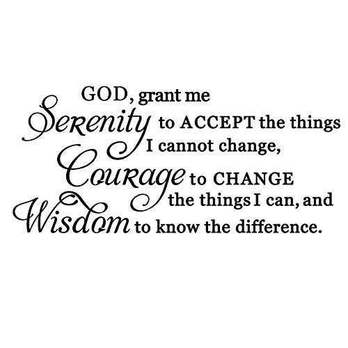 God grant me the serenity to accept things I can not change  the courage to change things i can  and the wisdom to know the difference serenity prayer Wall Art Vinyl Lettering Decal Sticker Saying