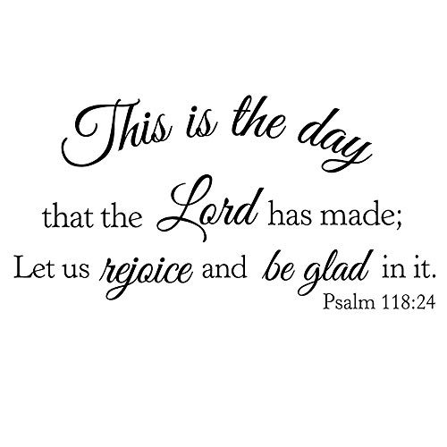 MOVANKRO This is The Day That The Lord has Made Let us Rejoice and be Glad in it Psalm 118 24 Vinyl Wall Decal Bible Verse Quote Décor