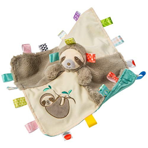 Taggies Soothing Sensory Stuffed Animal Security Blanket, Molasses Sloth, 13 x 13"