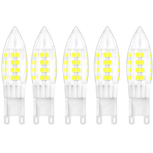 Luxvista 4W G9 LED Bulb Daylight 6000K G9 Halogen Bulb 40 Watt Equivalent LED G9 Bulbs, JD Type G9 Bi-Pin LED Corn Light Bulb for Accent, Desk Lamps, Chandelier, and Puck Lighting, No Flicker