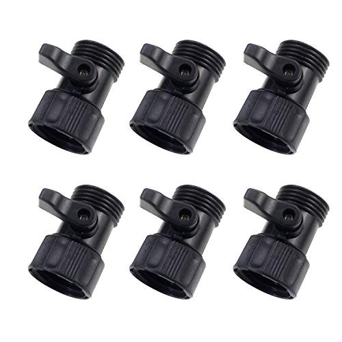 Luckkyme 6 Pack Garden Hose Shut Off Valve Water Shutoff Valve Shut Off Ball Valve Standard 3 4   Thread Plastic Connector Coupling