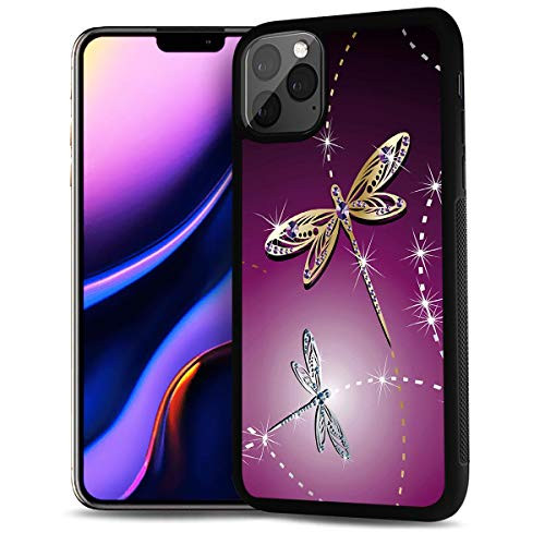 for iPhone 11 Pro Max  Durable Protective Soft Back Case Phone Cover  HOT12540 Purple Dragonfly