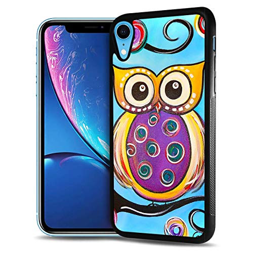 for iPhone XR  Durable Protective Soft Back Case Phone Cover  HOT12048 Owl Paint