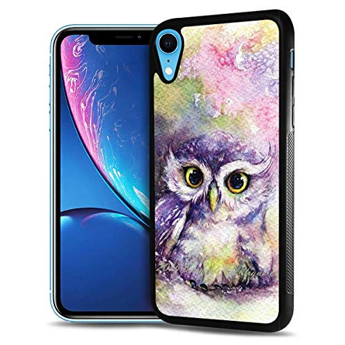for iPhone XR  Durable Protective Soft Back Case Phone Cover  HOT12318 Owl Paint