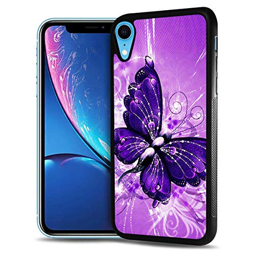 for iPhone Xs  iPhone X  Durable Protective Soft Back Case Phone Cover  HOT12122 Purple Butterfly