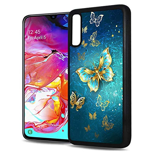 for Samsung Galaxy A50   Durable Protective Soft Back Case Phone Cover  NiceTEK HOT12154 Blue Butterfly