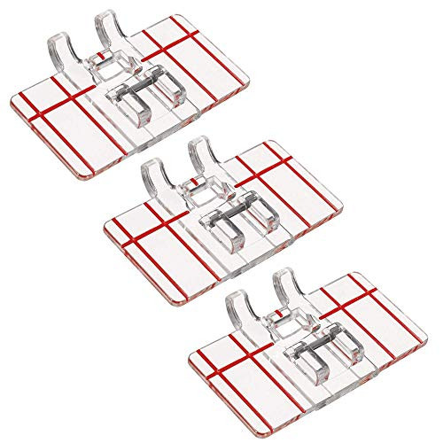3 PCS Clear Plastic Parallel Stitch Foot Top Load Border Guide Foot Presser for Multifunction Domestic Sewing Machine Parallel Stitch Sewing Tool 3 PCS Clear Plastic Parallel Stitch Foot Top Load Border Guide Foot Presser for Multifunction Domestic Sewing Machine Parallel Stitch Sewing Tool