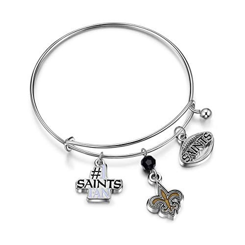 NFL New Orleans Saints Three Charm Logo Bracelet
