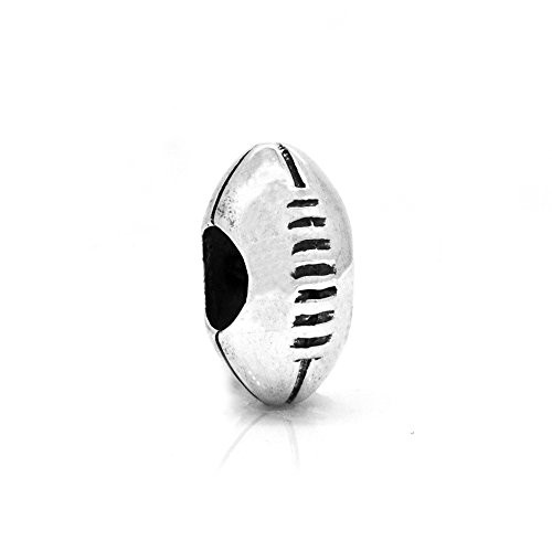 Everbling Sports USA Football 925 Sterling Silver Bead Fits European Charm Bracelet Everbling Sports USA Football 925 Sterling Silver Bead Fits European Charm Bracelet