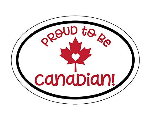 WickedGoodz Oval Proud Canadian Decal   Canada Bumper Sticker   Perfect Canadian Gift