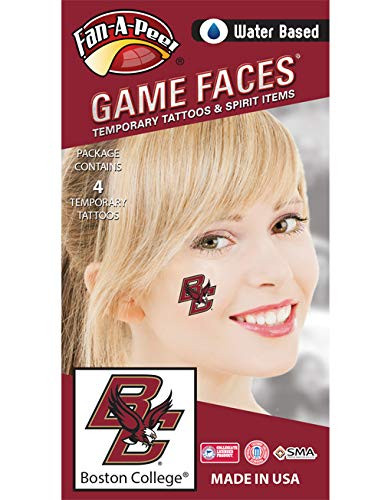 Boston College  BC  Eagles  Water Based Temporary Spirit Tattoos  4 Piece  Maroon Gold BC Logo