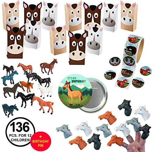 Horse Party Favors Birthday Party Supplies Rodeo or Western Party Favors Bundle for 12 Kids