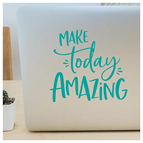 Make Today Amazing Motivational Vinyl Lettering Wall Decal Sticker  7 5  H x 8  L  Turquoise
