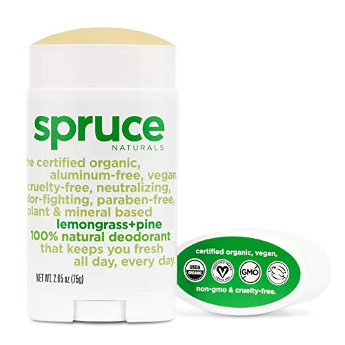 SPRUCE NATURALS  The All Natural Deodorant for Women and Me  Aluminum free Deodorant  Cruelty free Deodorant  Non GMO  USDA Organic Deodorant  Long Lasting Deodorant   Lemon Grass   Pine