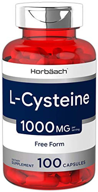 L Cysteine 1000mg   100 Powder Capsules   Non GMO  Gluten Free Supplement   by Horbaach